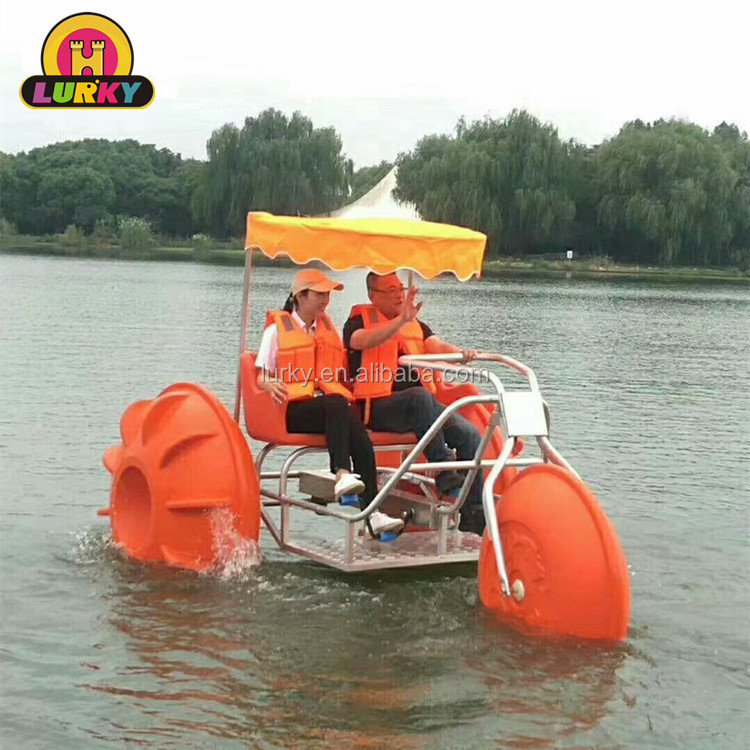 Water tourism used pedal water bike 3 big wheels water tricycle for sale