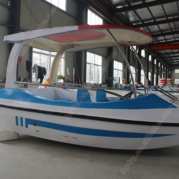 China supplier new design 4 seats water pedal boat/ fiberglass electric boats pedalo