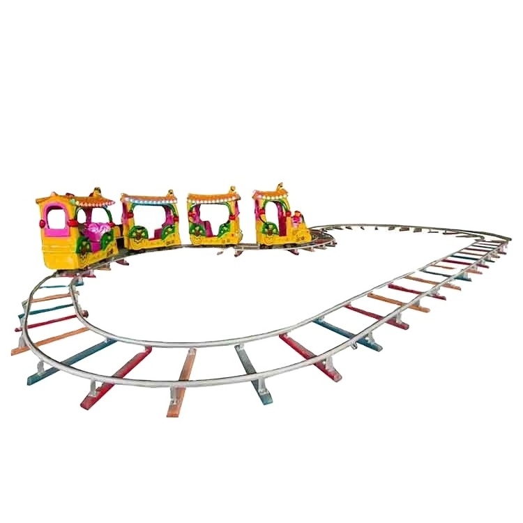 Outdoor amusement children ride on animal design train equipment electric kid track train ride