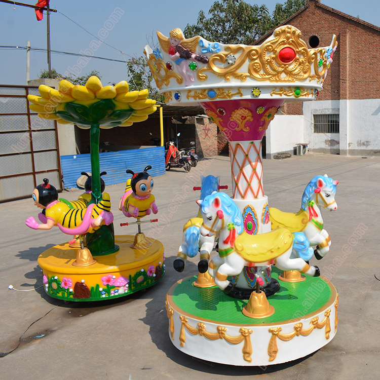 3 horse mini carousel,small merry go round  amusement park kiddie rides