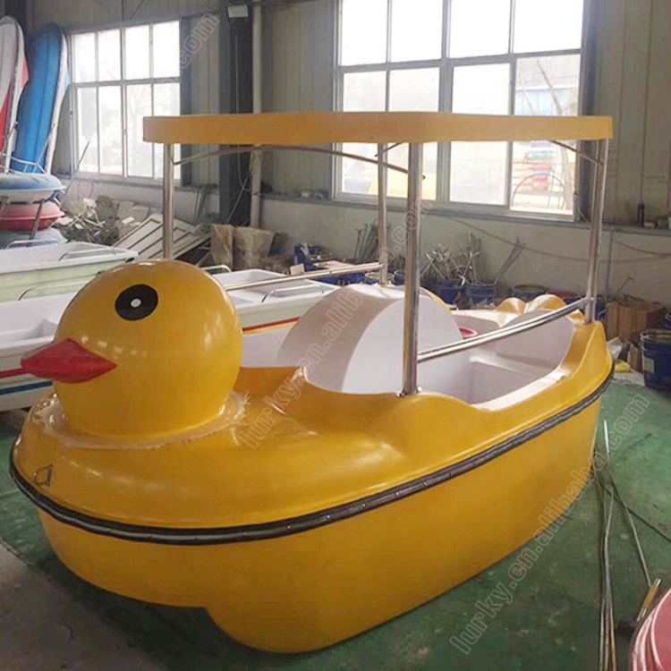 famous yellow duck shape amusement equipment adult pedal boat for sale