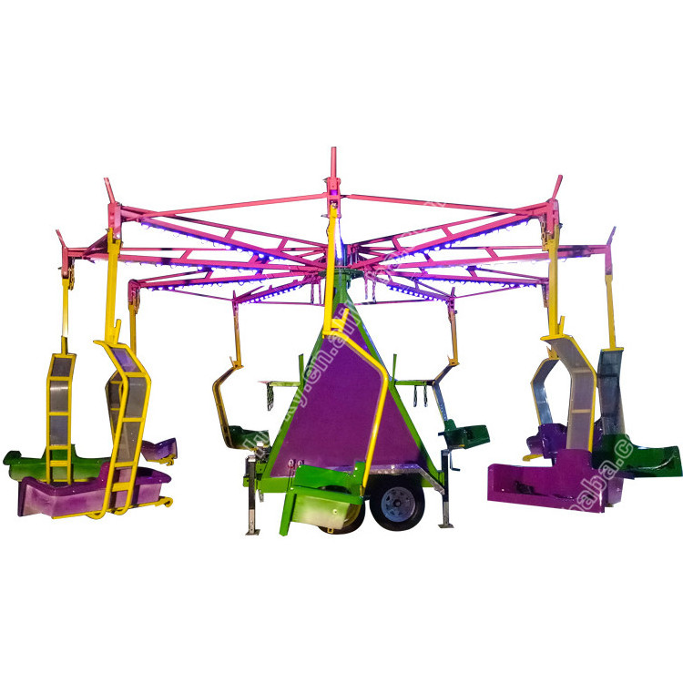 portable amusement park equipment rides trailer mounted kids Flying chair rides