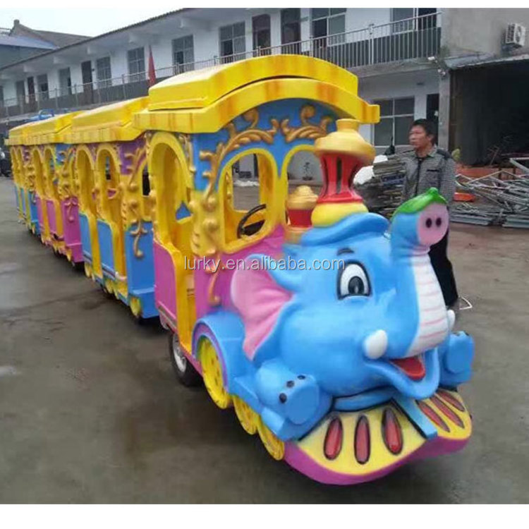 Factory direct sale amusement equipment park rides kids games trackless road mini train