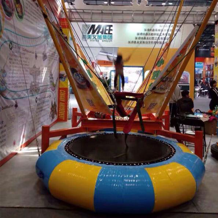 amusement bungee jumping ride for kids bungee trampoline 4 persons