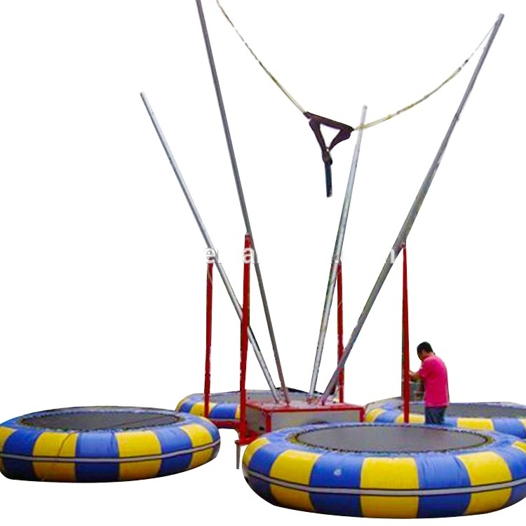 amusement bungee jumping ride for kids bungee trampoline 4 persons