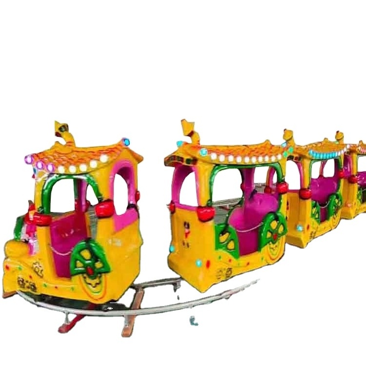 Outdoor amusement children ride on animal design train equipment electric kid track train ride