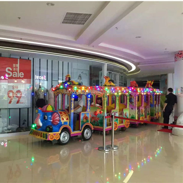 Factory direct sale amusement equipment park rides kids games trackless road mini train