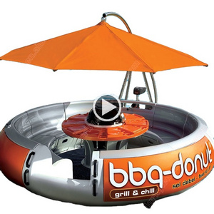 factory wholesale electric barbecue boat BBQ donut boat for sale