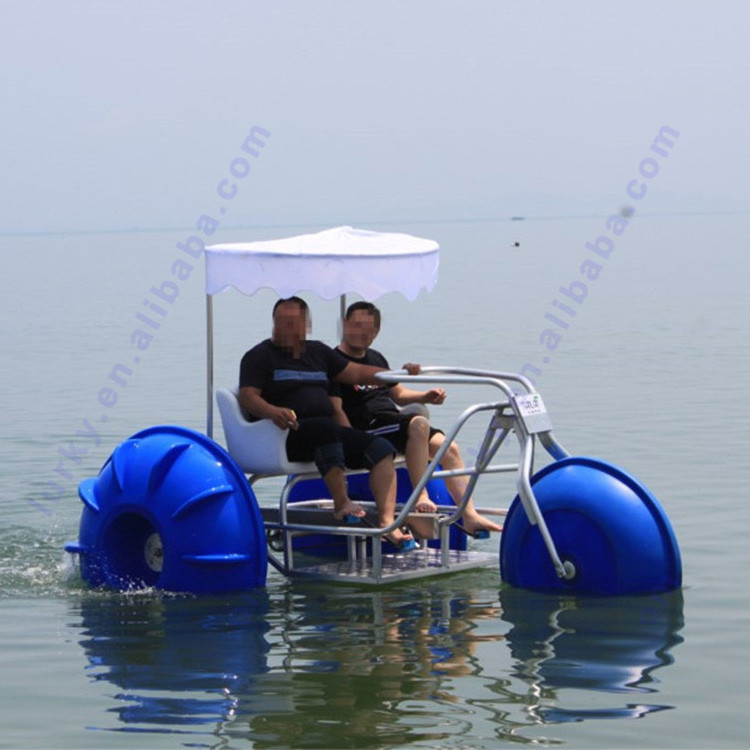 Water tourism used pedal water bike 3 big wheels water tricycle for sale