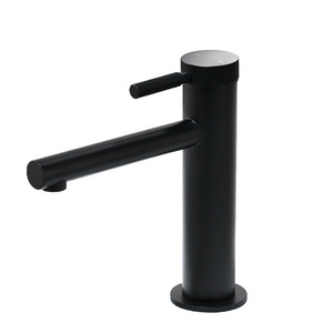 Modern Commercial Single Handle Basin Tap with Ceramic Valve Core Brass Lavatory Black Faucet Bathroom Faucets