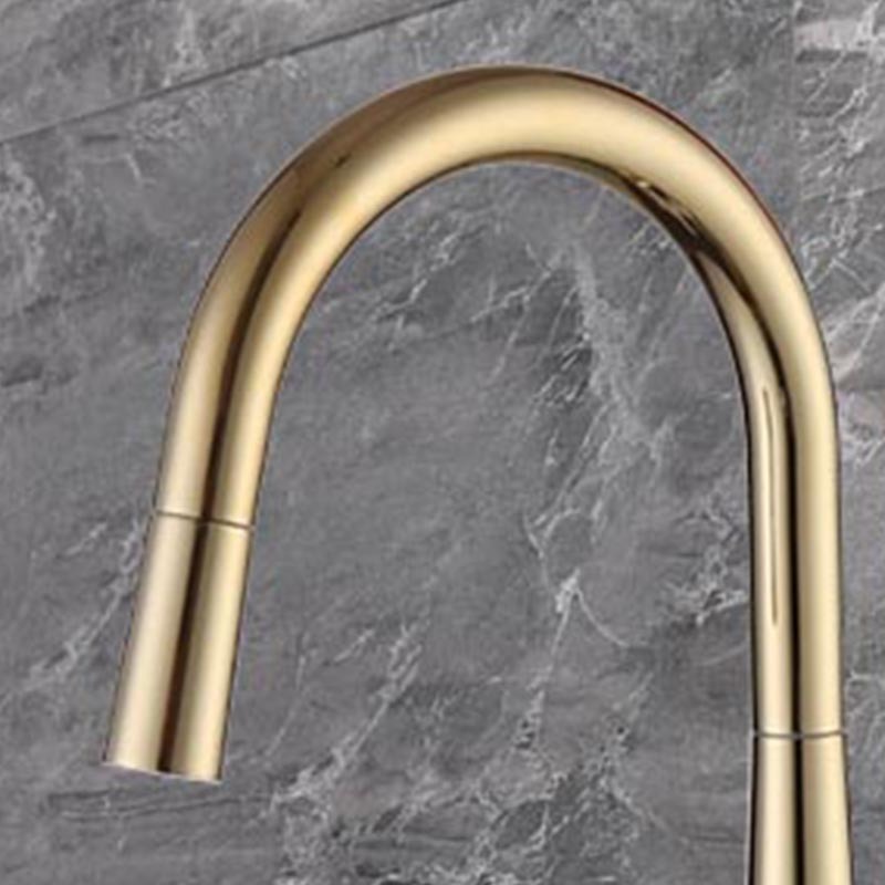 2024 Hot sale Pull Out Down Kitchen Faucets Stainless Steel Brushed Golden Sink Spray Head Kitchen Faucet