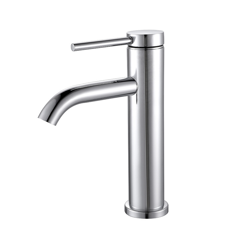 LUSA Brushed Gold Single Hole Taps Hot Cold 304 Stainless Steel Washbasin Bathroom Basin Faucet