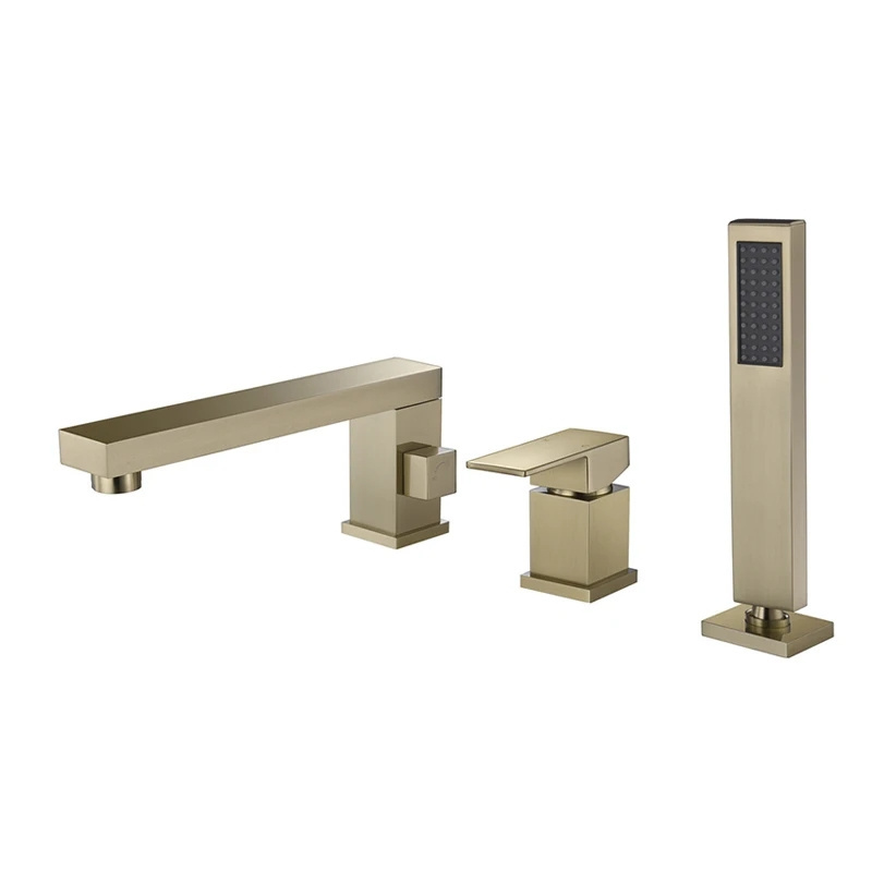 Lusa Luxury Concealed Hidden With Shower Long Spout Faucet Brass Side Mounted Bathtub Faucet