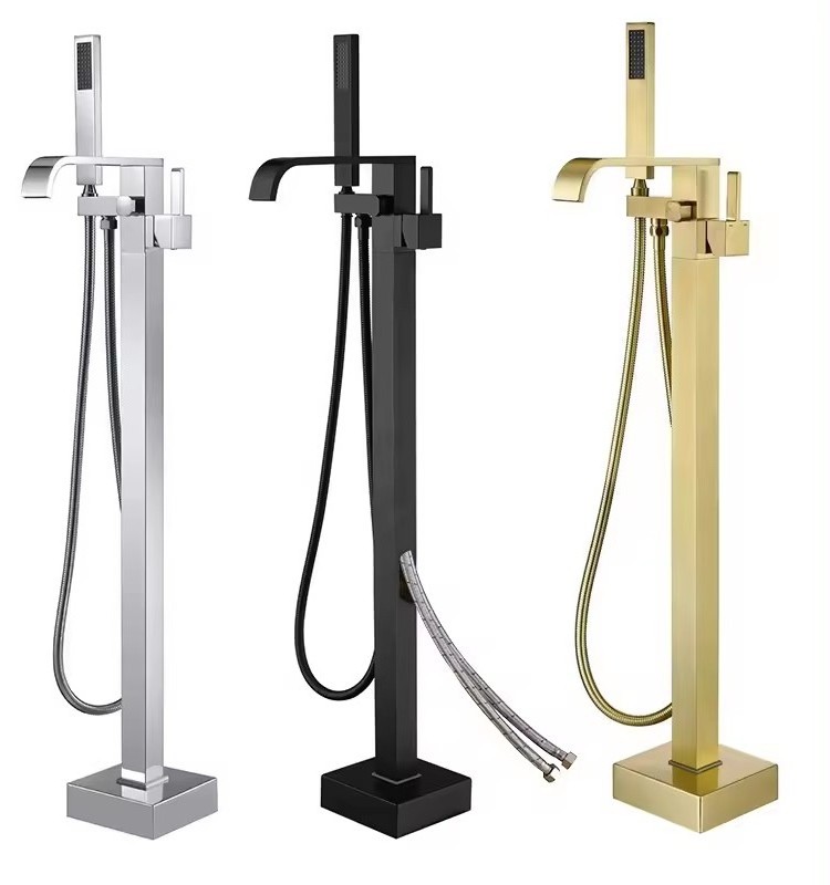 Lusa Floorstanding Floor Mounted with hand shower Floor Stand Faucets Shower Bathtub Tap Faucet