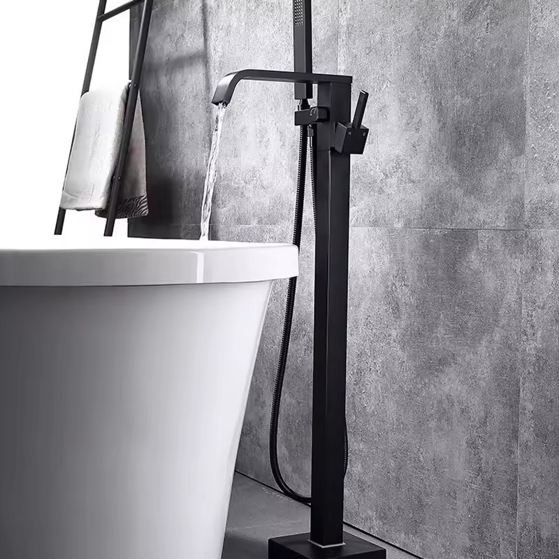 Lusa Floorstanding Floor Mounted with hand shower Floor Stand Faucets Shower Bathtub Tap Faucet