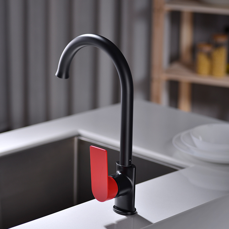 Modern Matte Black with Single Handle and Single Hole Installation for Sink Tap  Kitchen Faucet