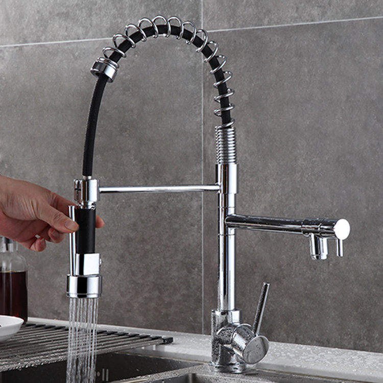 Lusa Drinking water for kitchen multi function pull out spring 3 way water tap spring loaded kitchen faucets