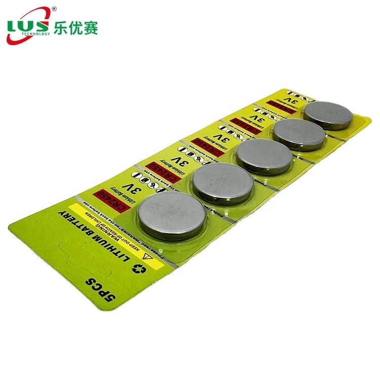 CR2450 Button Cell Battery 5 counts per blistcard Lithium Cells 3V CR2450 600mah LITHIUM BATTERY CR2450