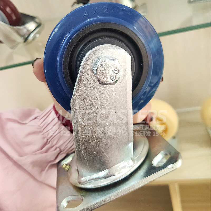 Manufacturer Heavy Duty With Brake Rubber PU Nylon Trolley Wheels 4 Inch 5inch 6 Inch 8 Inch industrial Swivel Caster Wheel