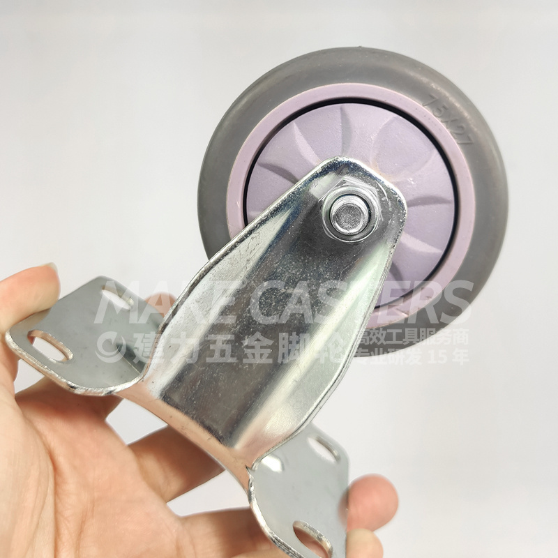 Jianli TPR Caster Wheel Swivel Fixed Caster Medium Duty Casters 3 4 5 Inch 75mm 100mm 125mm Grey Trolley Wheel for Furniture