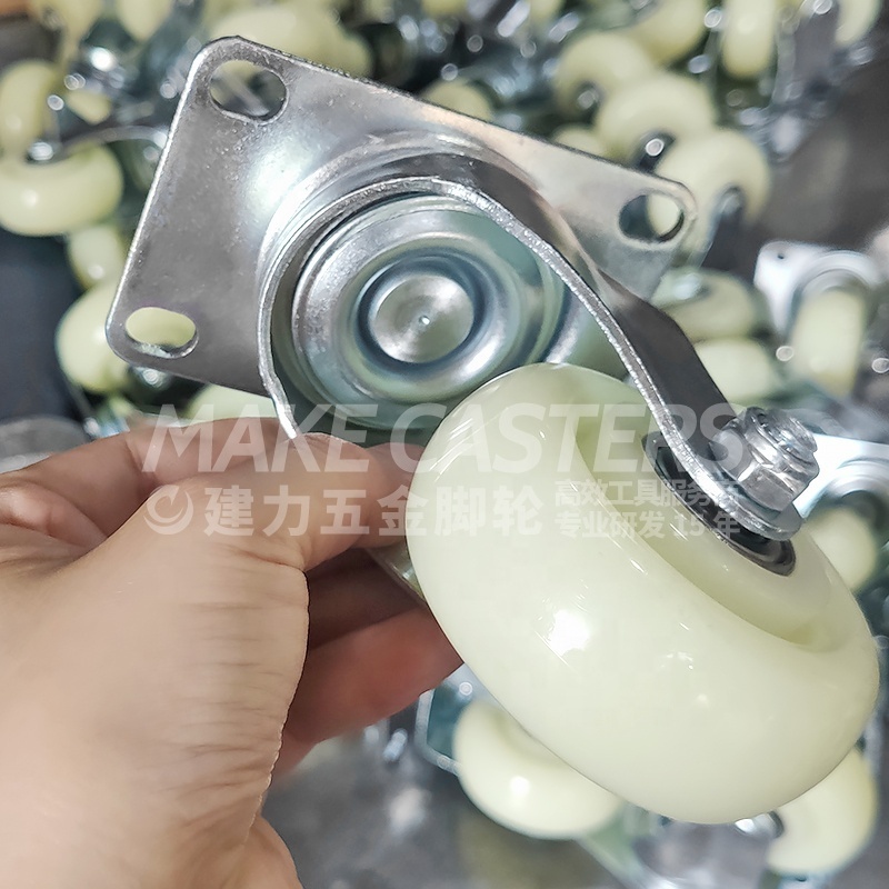 Yellow Chair Caster Wheel Zinc Plated Casters PP Polypropylene 360 Degree top Plate Caster 3 4 5 Inch 75*32mm for Furniture