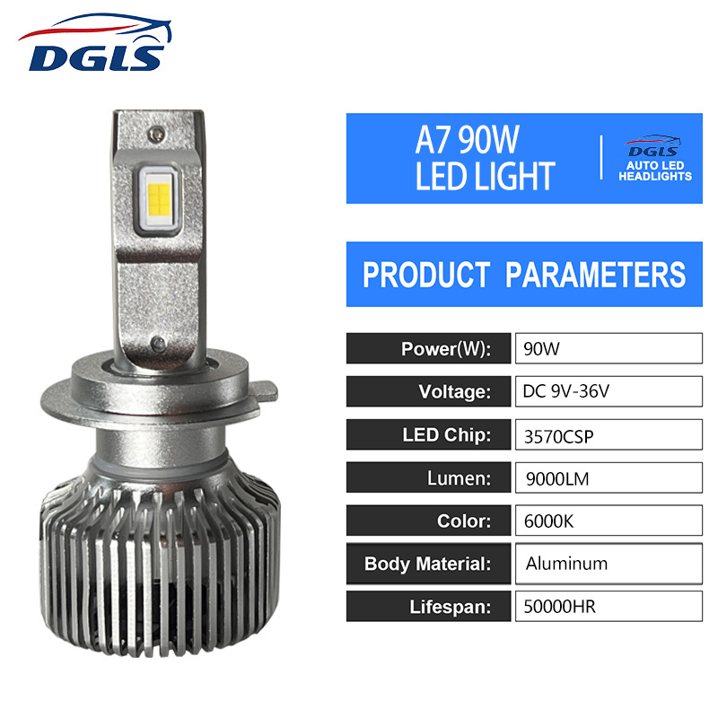 DGLS A7 high power 200 watts led headlight bulbs 12000 lumen led headlight h1 h4 h7 h11 led v8 headlight bulb 9005 9006