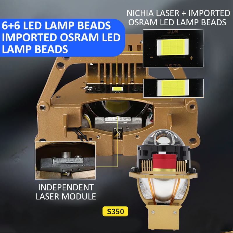 DGLS S350 Faro LED Projector Bi Lens Laser Faros Auto headlight LED High Low Beam 170W Luces Proyector Turboes Led Headlights