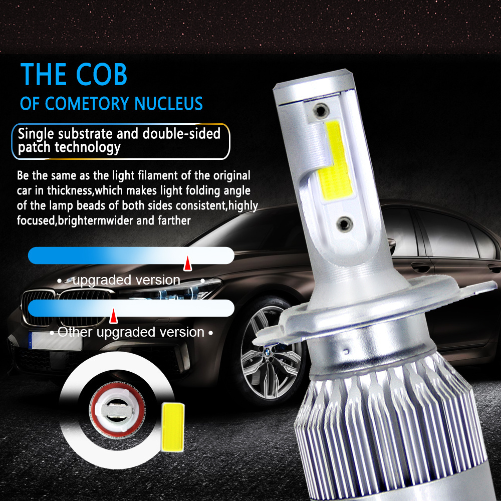 IP67 H4 H7 LED Car Headlight Bulb Beam 6000K High And Low Headlights Kit 12V 60W High Power Car Fog Light Car Accessories