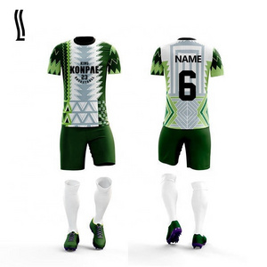 Luson OEM Latest Soccer Jersey Design Green And White Football Shirt Sublimation Green Soccer Uniforms