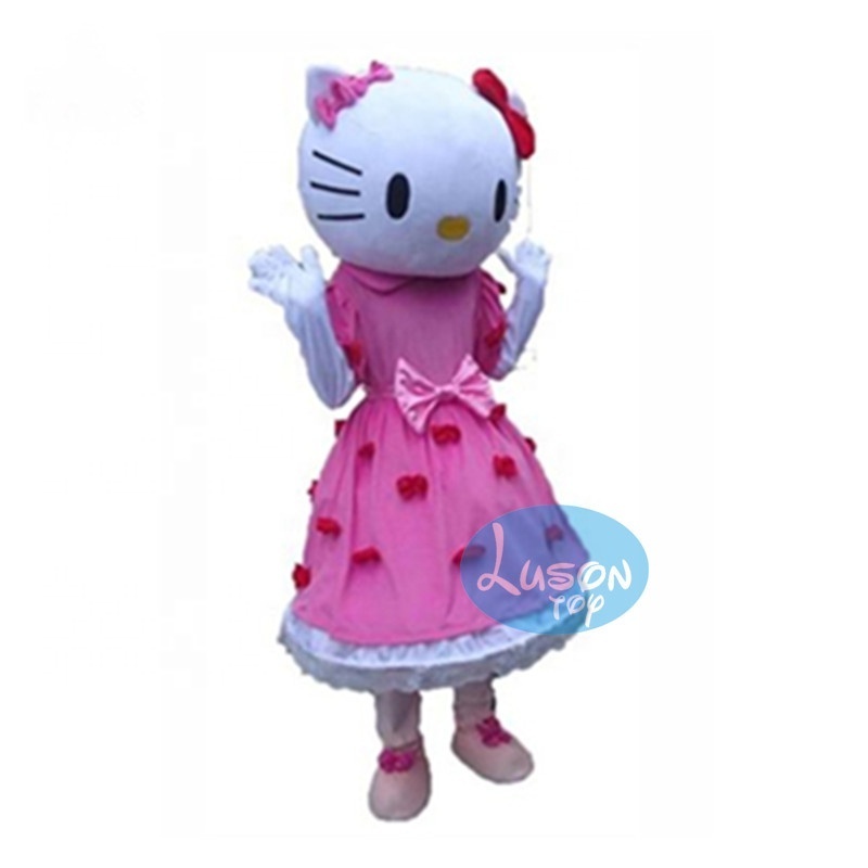 Hello Cat Mascot Cosplay Fancy Dress Outfit Kitty Adult Mascot Costume Animal Cat Party Event Mascot