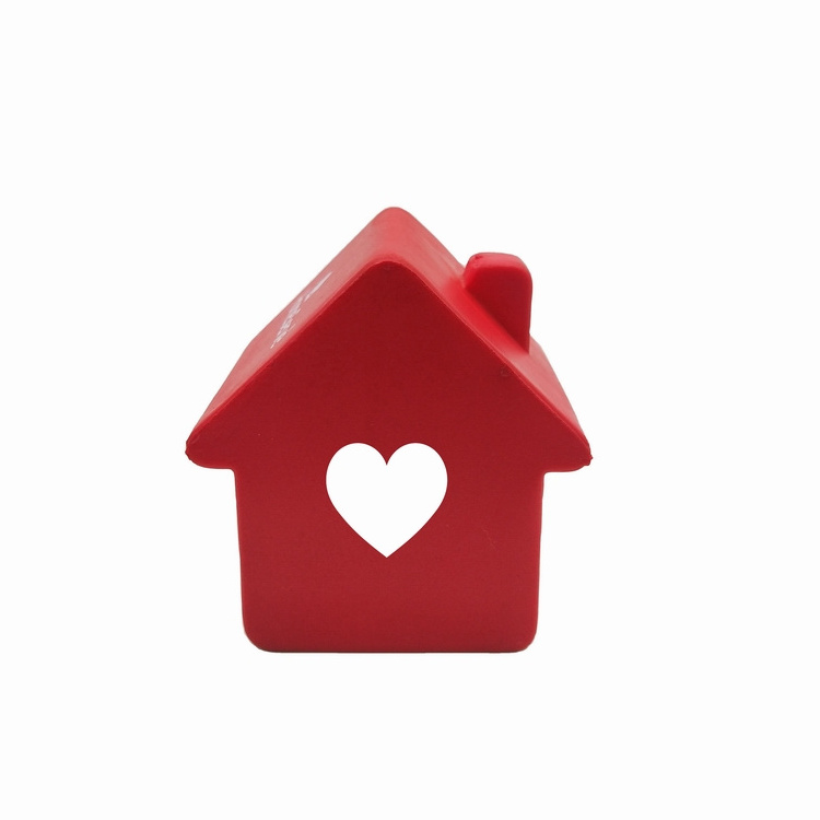 Promotional Red House Shape Foam Squishy Toy Stress Ball