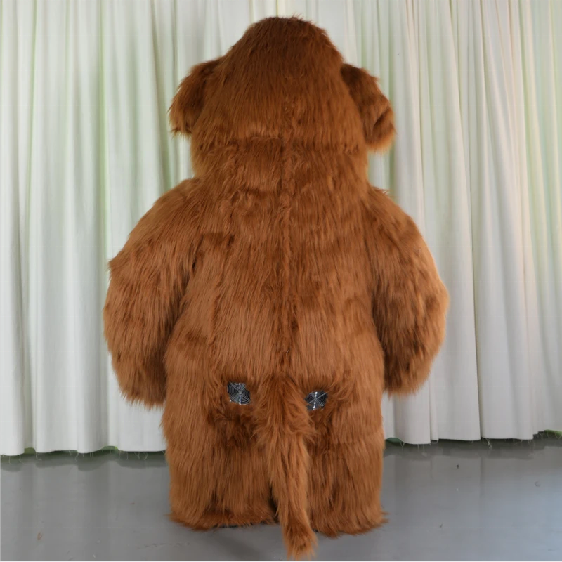 Furry Mammoth Inflatable Suit Halloween Party Game Elephant Fur Suit Costumes Mascot Plush Blew Up Mascotte Costume For Adult