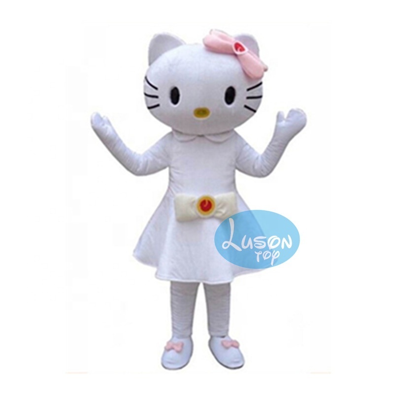 Hello Cat Mascot Cosplay Fancy Dress Outfit Kitty Adult Mascot Costume Animal Cat Party Event Mascot