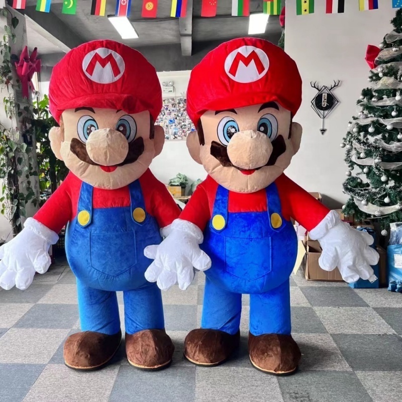 MOQ 1 piece Inflatable Super Mario Bros Mascot Costume Cartoon Character