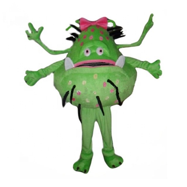 Green Bacterial Germ Alien Girl Health Theme Virus Mascot Costume