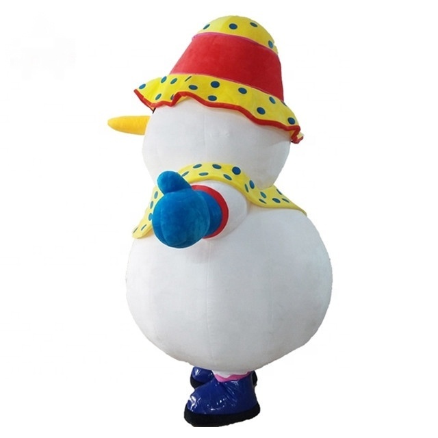 Inflatable Snowman Mascot Costume Christmas Costume Funny Blow Up Snowman Costumes for Cosplay Party