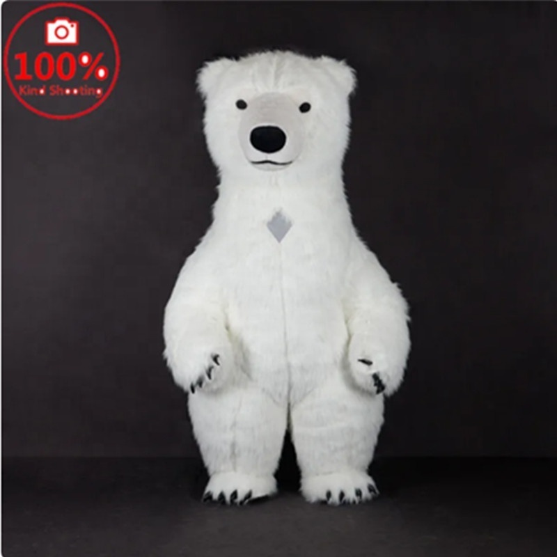 2M high Events Cosplay Inflatable Polar Bear Mascot Costume For Party