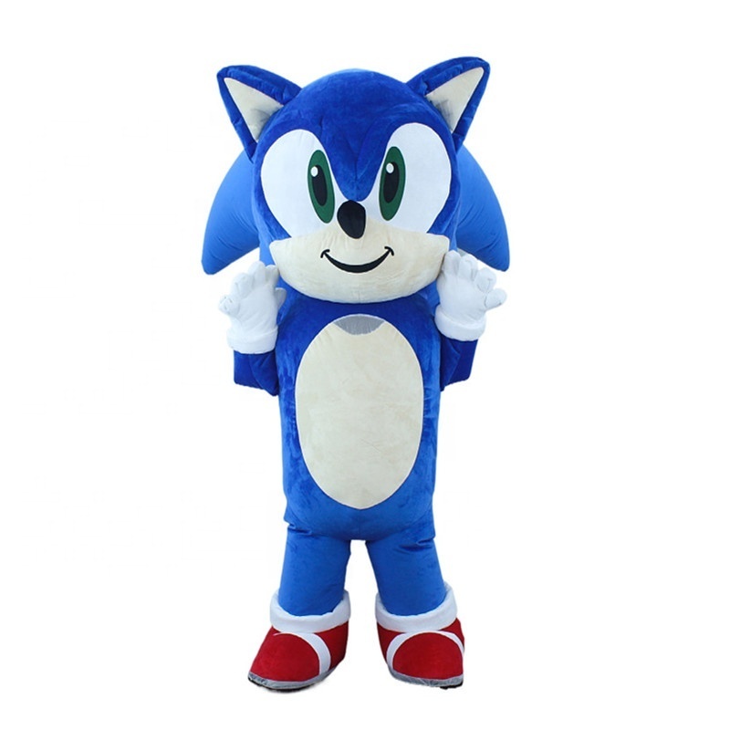 Giant Sonic Hedgehog Inflatable Mascot Costume Cosplay Party Carnival Adult Dress Kid Birthday Advertising Dancing Wedding