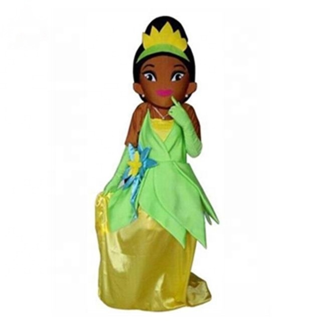 Brown Face Tiana Princess Mascot Costume For Adult