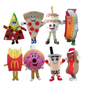 Donut Cartoon Mascot Costume Hamburger Pizza Hot Dog French Fries Adult Walking Cosplay Halloween Party Performance Props