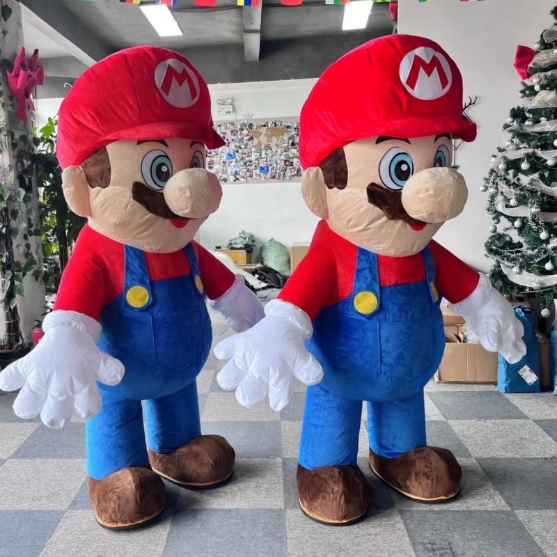 MOQ 1 piece Inflatable Super Mario Bros Mascot Costume Cartoon Character