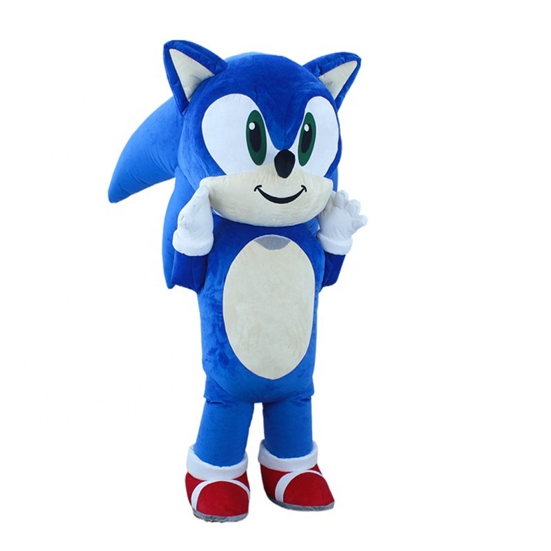 Giant Sonic Hedgehog Inflatable Mascot Costume Cosplay Party Carnival Adult Dress Kid Birthday Advertising Dancing Wedding