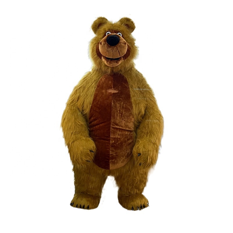 Adult Walkable Inflatable Masha and Bear Mascot Full Body Furry Suit for Entertainment Furry Animal Character Blow Up Costume