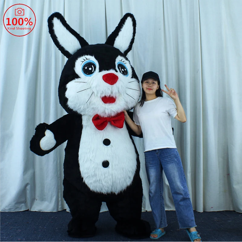 Inflatable Easter Rabbit Bunny Mascot Cartoon Costume Halloween Customize For Adults