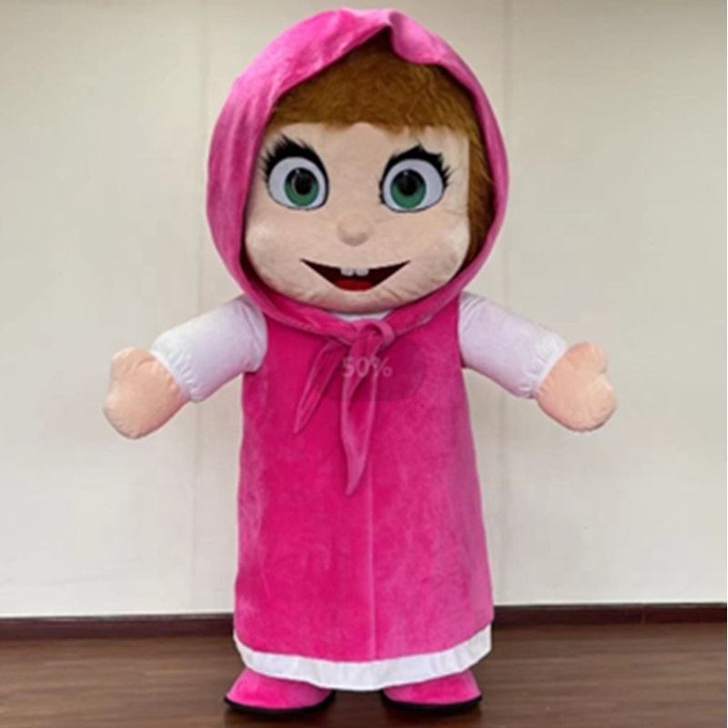 Adult Walkable Inflatable Masha and Bear Mascot Full Body Furry Suit for Entertainment Furry Animal Character Blow Up Costume