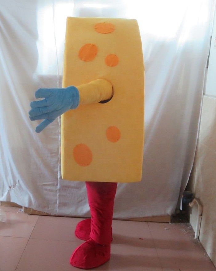 Custom Adult Gouda Cheese Mascot Costume For Food Shop Promotion