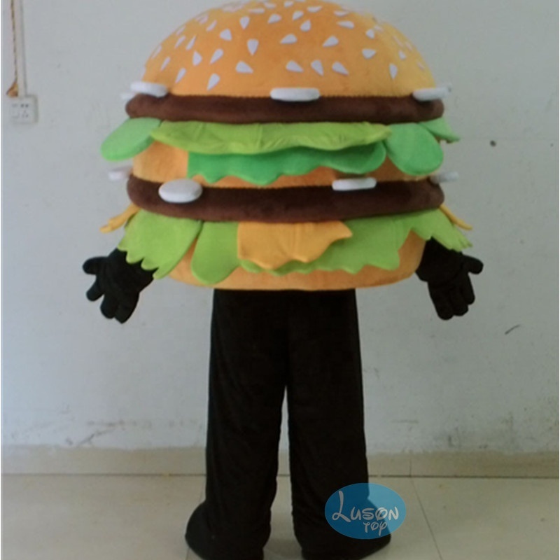 Hamburger Food Adult Cartoon Role Play Mascot Costume for Food Feast Party Restaurant