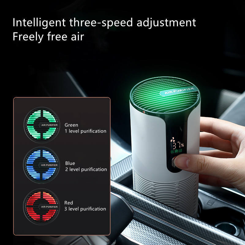 OEM Rechargeable Car Air Purifier Remove Smoke Car Air Cleaner Portable Air Freshener