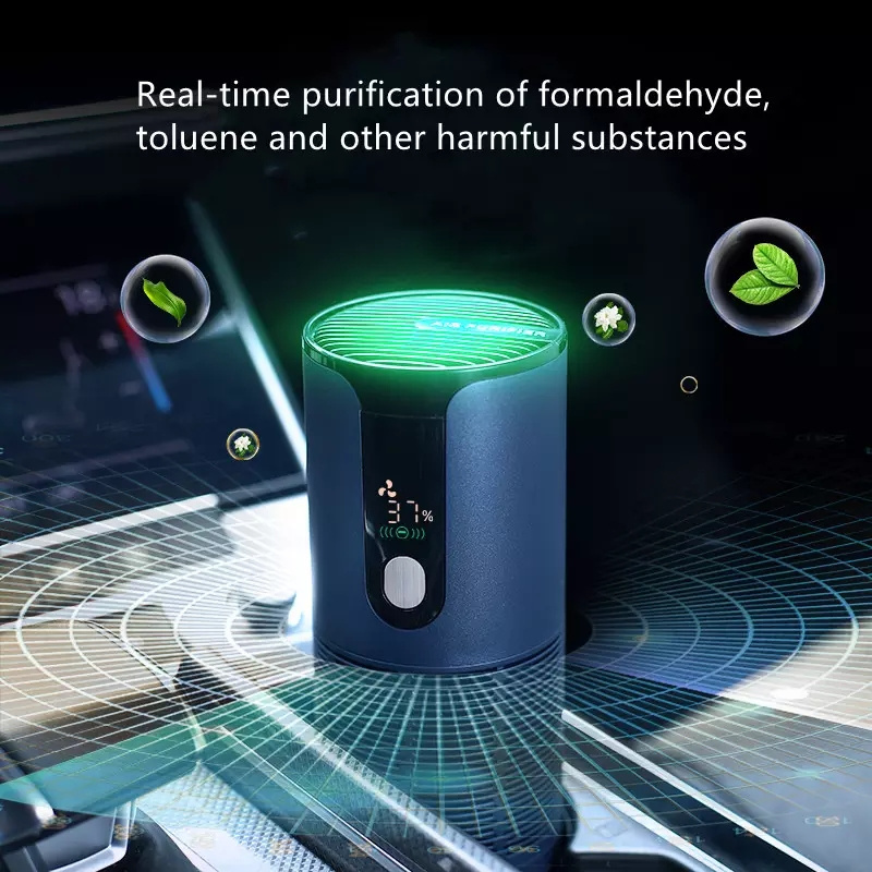 OEM Rechargeable Car Air Purifier Remove Smoke Car Air Cleaner Portable Air Freshener