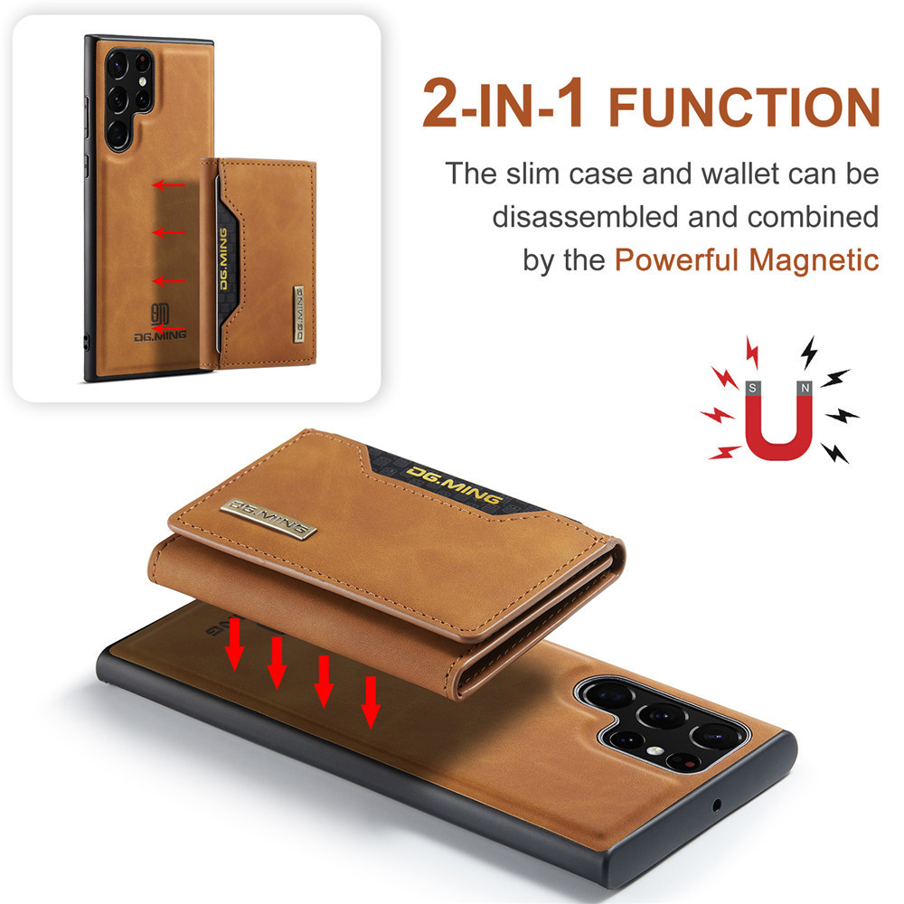 Luxury DGMING 2 in 1 Detachable Retro PU Leather Wallet Bag Magnetic Phone Case for Samsung A52 Note 20 S22 Ultra Cover Case